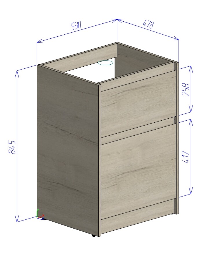 BelBagno KRAFT-LVD-580/1200-2C-PIA-PP Тумба напольная под раковину