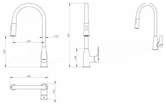 Haiba смеситель для кухни с выдвижной лейкой HB73816