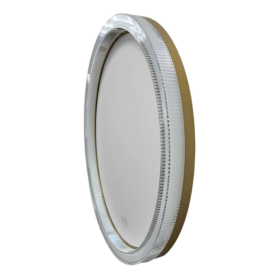 Зеркало с подсветкой в ванную Azario Грей 600х600х50 цвет золотой матовый АZ-LED010225