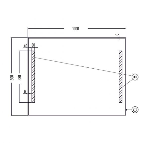 Зеркальное полотно Gair Line Anti Steam 120*80