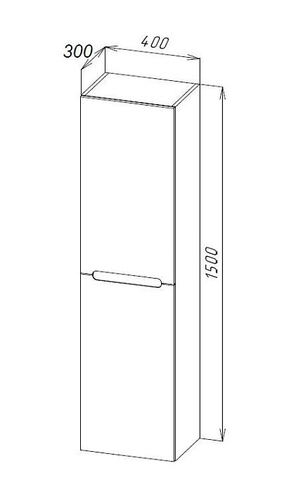 BelBagno ETNA-1500-2A-SC-BL-P-R/L Шкаф-пенал подвесной, 150 Bianco Lucido