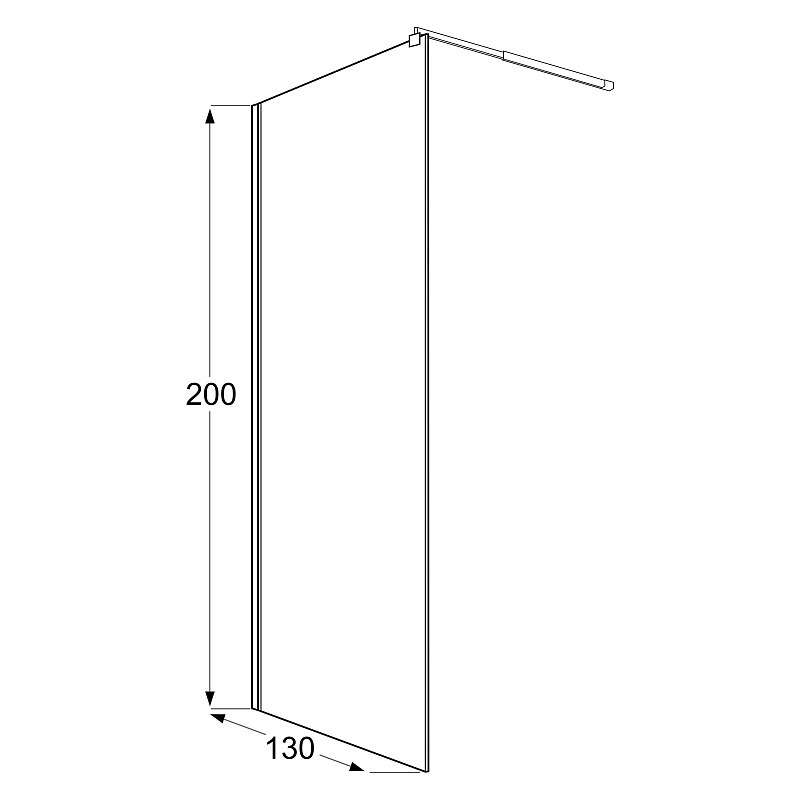 Душевая перегородка Loranto Walk-in 130х200 профиль черный матовый CS-Z02B-130