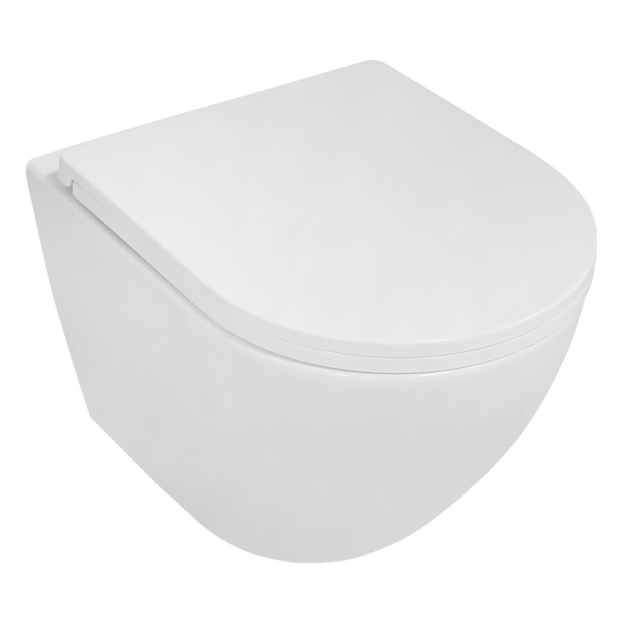 Унитаз подвесной Azario Blanco 360х490х360 безободковый, система слива "Торнадо", быстросъемное сиденье микролифт AZ-9003WT