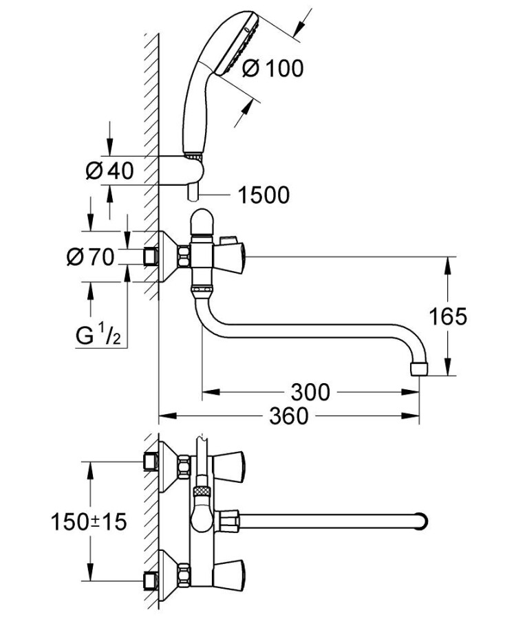 Grohe Costa S 2679210A смеситель для ванны хром