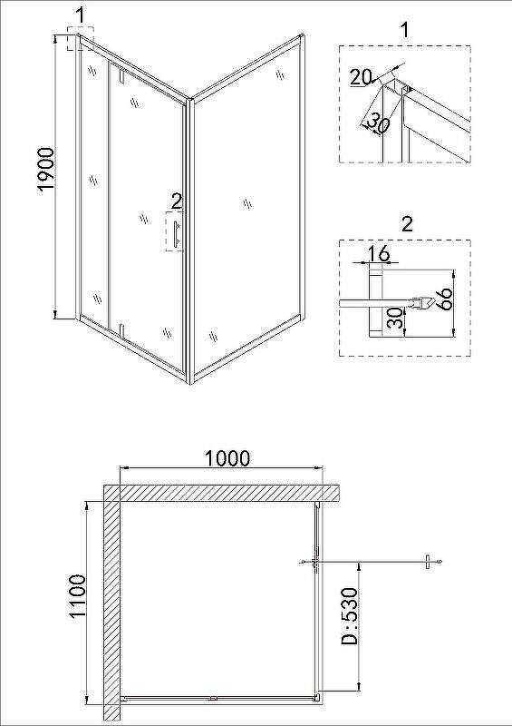 Душевое ограждение Niagara Nova NG-43-11AG-A100G (110х100х195)