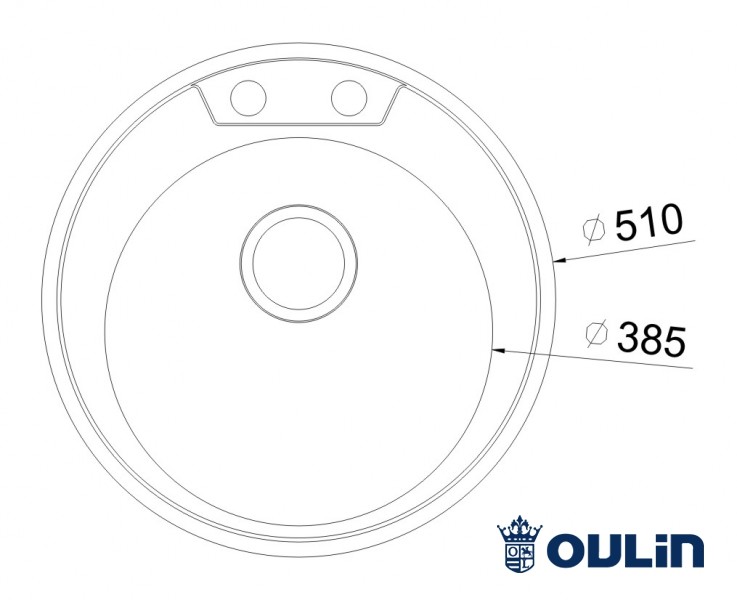 Oulin OL-R510 кухонная мойка satin система POP-UP 51x51 см