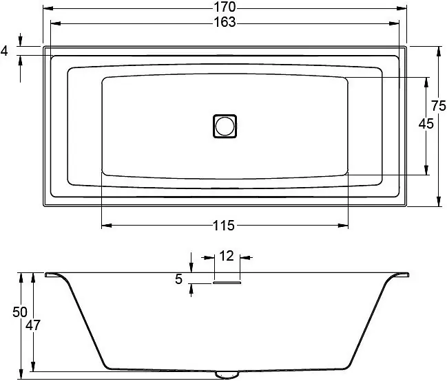 Riho Still Square Led R/L ванна акриловая прямоугольная 170х75 BR0200500K00132