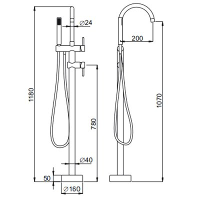 Gerhans смеситель для ванны напольный K13219B