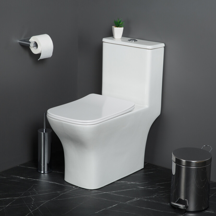 Унитаз-моноблок безободковый с сиденьем BelBagno NEON BB8617CPR-MN/SC