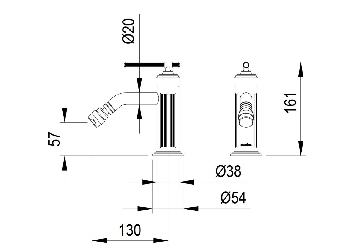 Смеситель для биде Boheme Eterna Bronze 176-BR