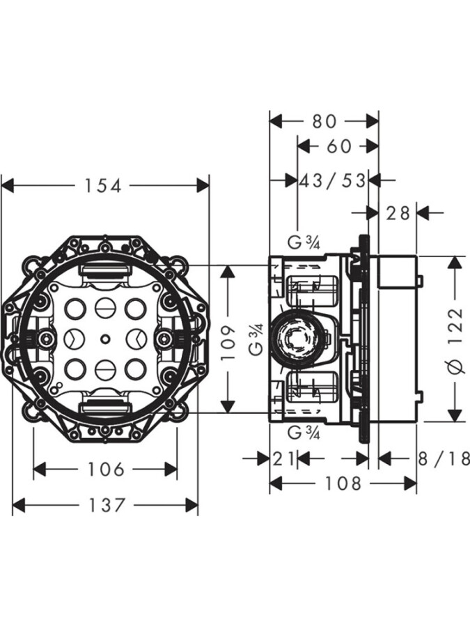 Hansgrohe 32565990S Set HG Metropol смеситель для душа (32565990+01800180) полированное золото