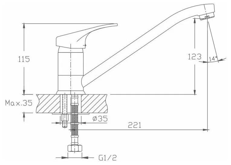 Haiba смеситель для кухни HB4813