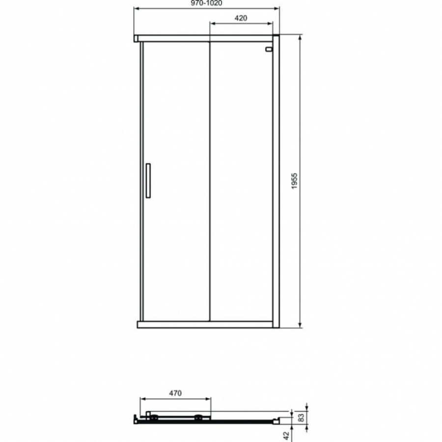 Ideal Standard Connect душевая дверь 100 см K9262V3