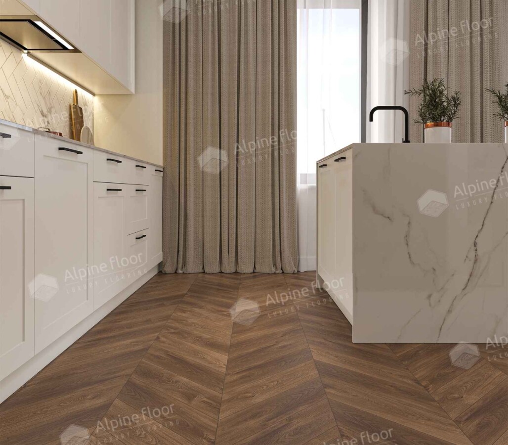Alpine Floor Chevron Alpine SPC ламинат Дуб Коричневый ЕСО 18-13 600х127х5 mm