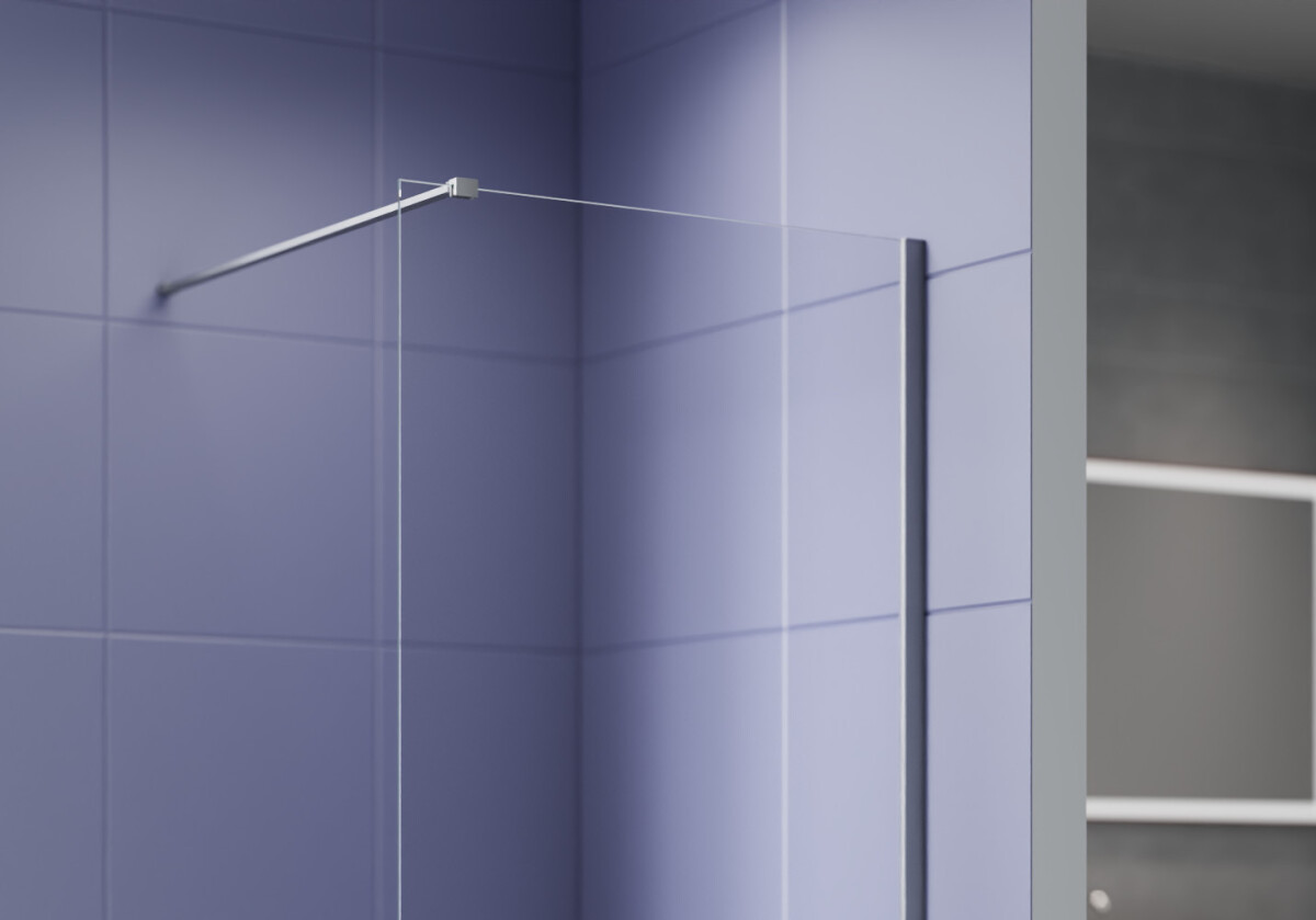 Aquatek AQ.WI.090.1GM Душевая перегородка Walk In 90см с держателем 1200мм оружейная сталь прозрачное