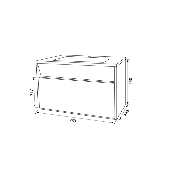 Iddis Esper тумба 80 см с раковиной ESP80W0i95K