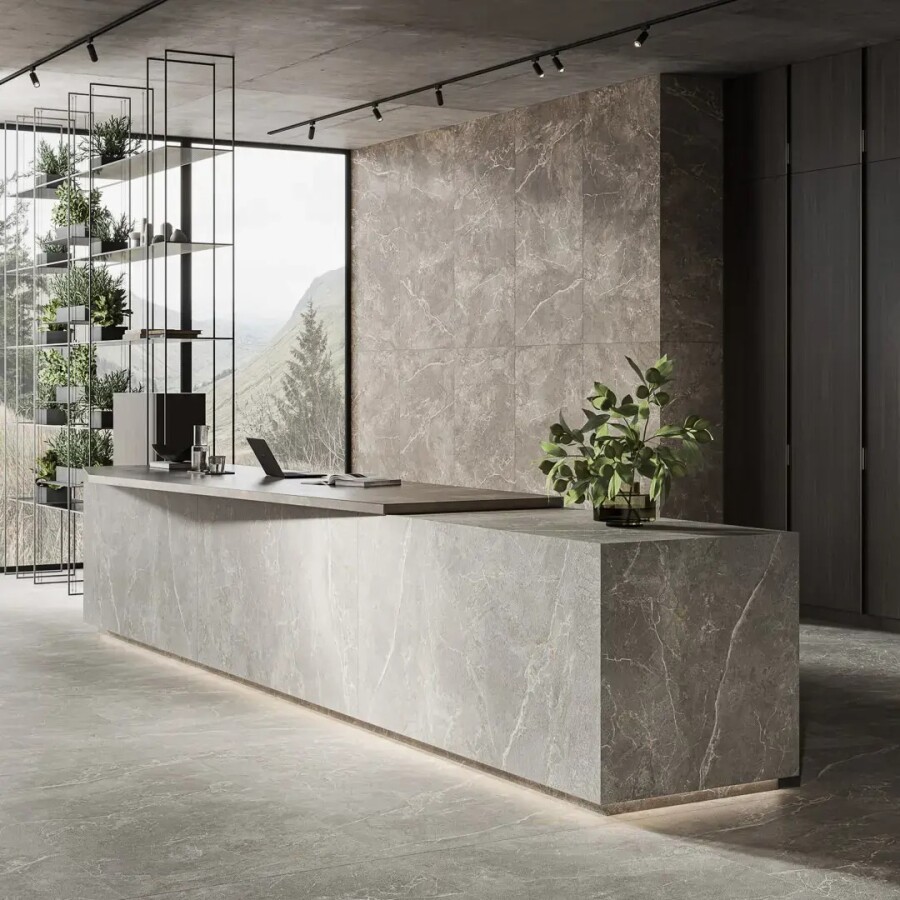 Керамический гранит Kerama Marazzi Прованс Бриансон серый матовый обрезной 80x160x0,9 KM8016G0281R