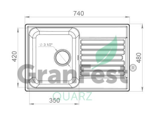 GranFest Quarz GF-Z 78 кухонная мойка терракот 74х48 см