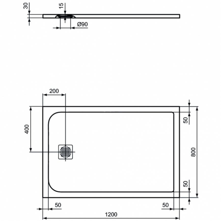 Ideal Standard Ultraflat S душевой поддон 120х80 K8227FV