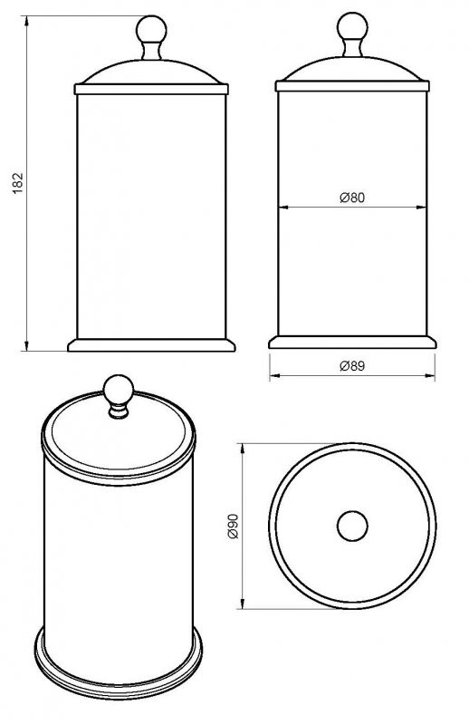 Cezares контейнер для ватных дисков APHRODITE-PC-02-Sw бронза