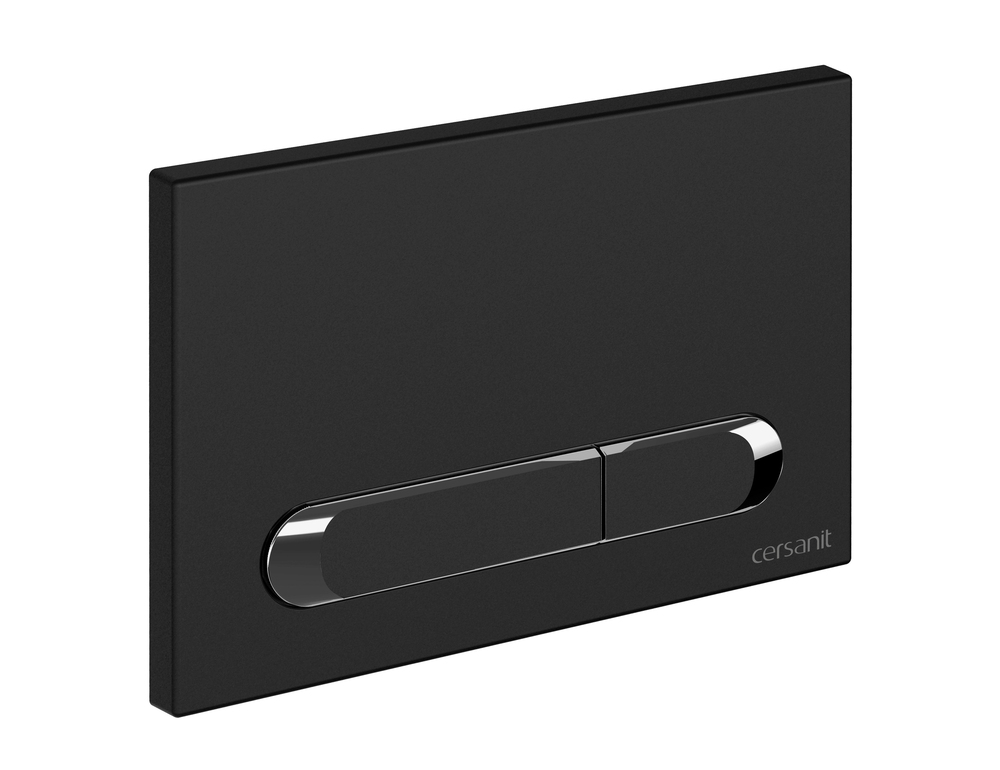 Cersanit кнопка Estetica пластик черный матовый с рамкой 64112