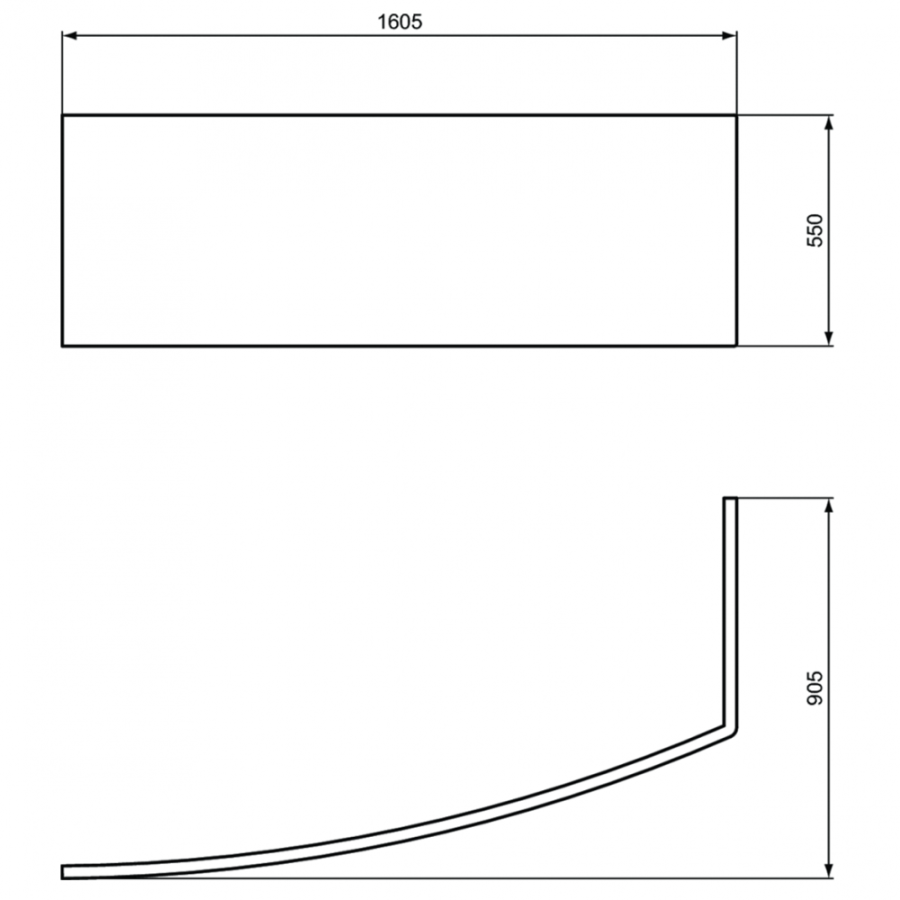 Ideal Standard панель фронтальная для ванны i.life 160 см T479401