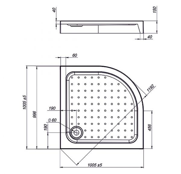 Sole Omega/Radius P290 100*100*15 душевой поддон акриловый