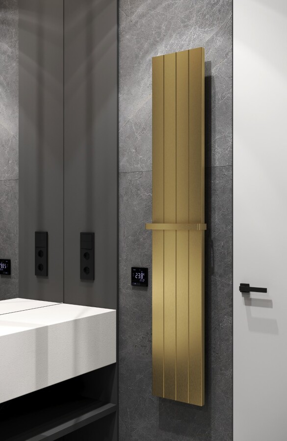 Полотенцесушитель электрический 140W Boheme Flat Matt Gold 725-MG