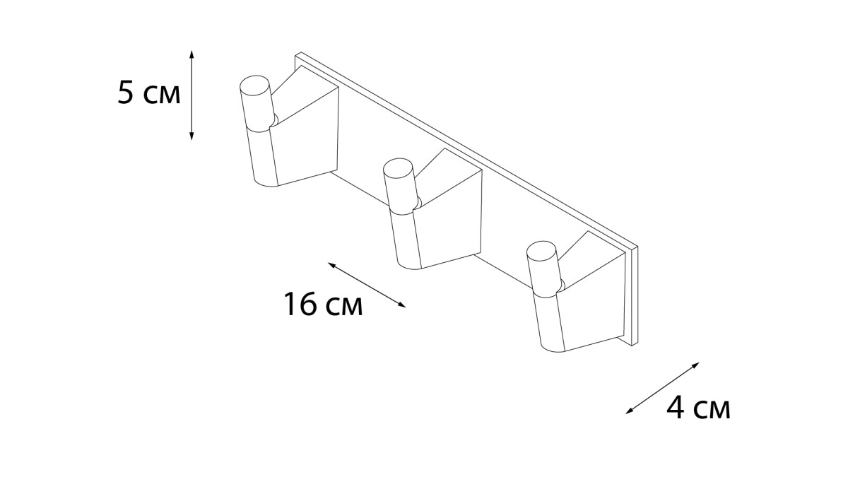 Fixsen планка 3 крючка FX-97805-3