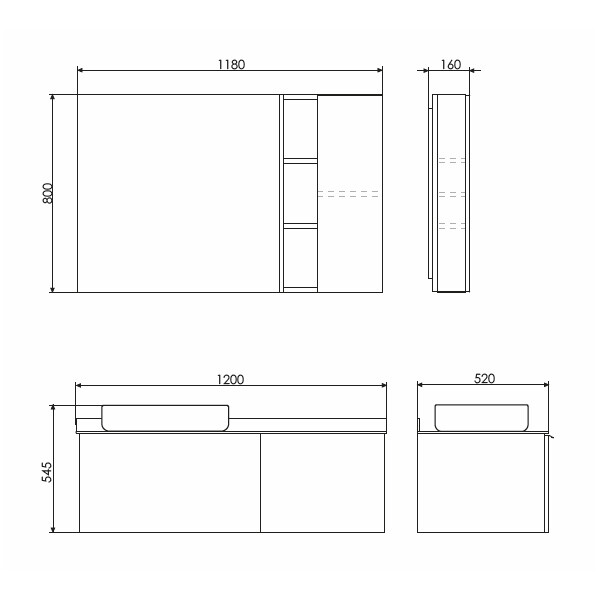 Зеркало-шкаф Comforty "Милан-120" белый глянец 00004136261CF