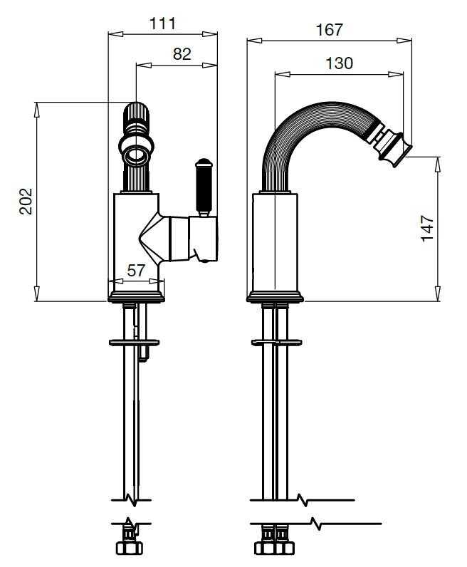 Cezares Olimp смеситель для биде бронза OLIMP-BSM2-02-L