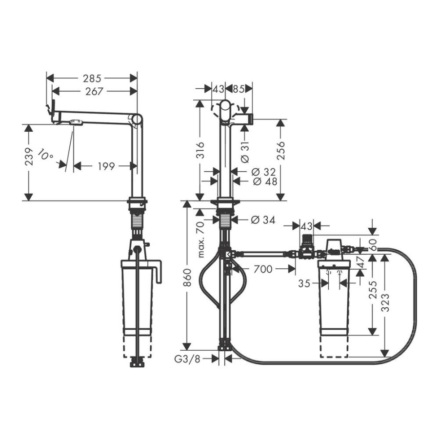 Hansgrohe Aqittura смеситель для кухни 76804670