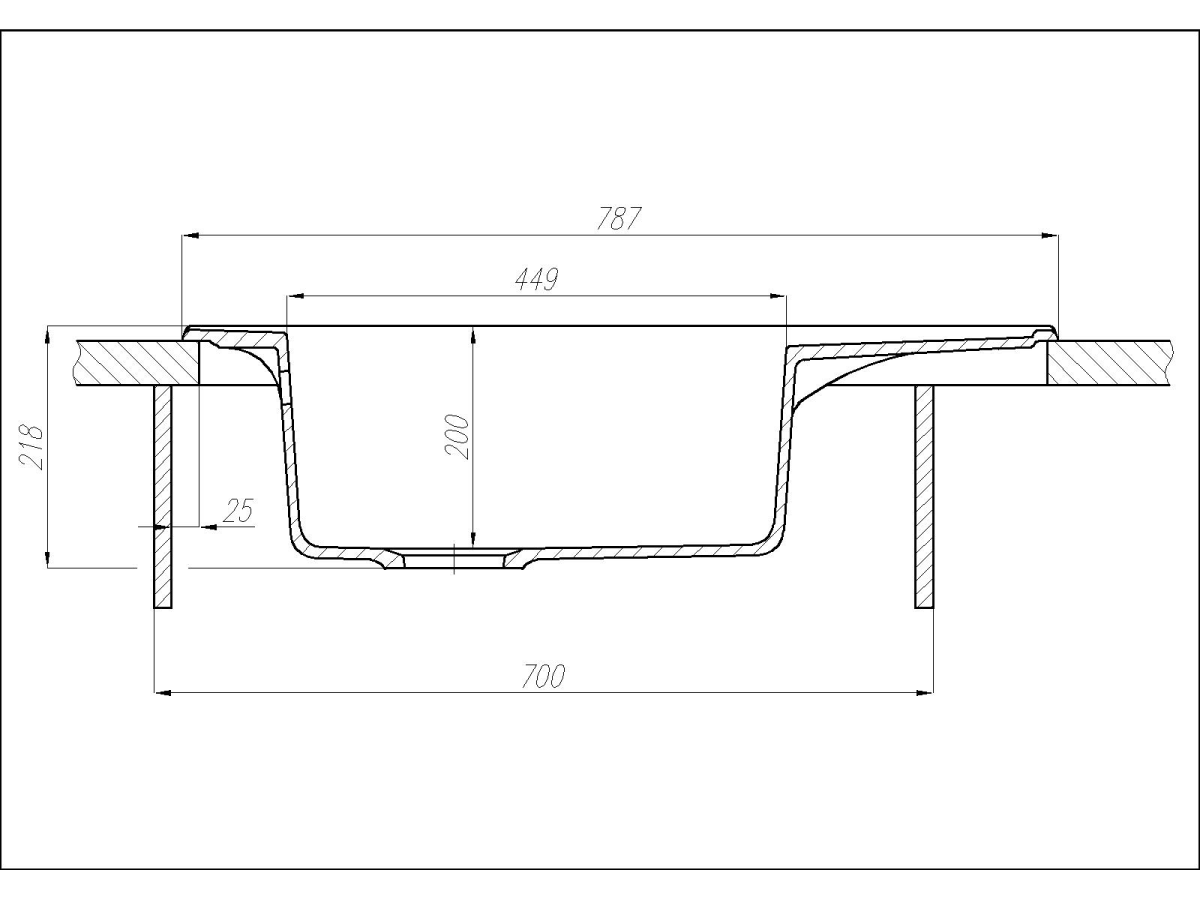 Акватон Делия 1A715132DE210 Мойка для кухни графит 78 см