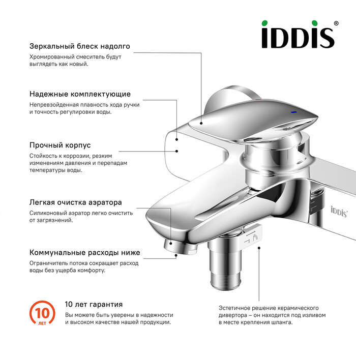 Iddis Stone STOSB00i02WA смеситель для ванны хром