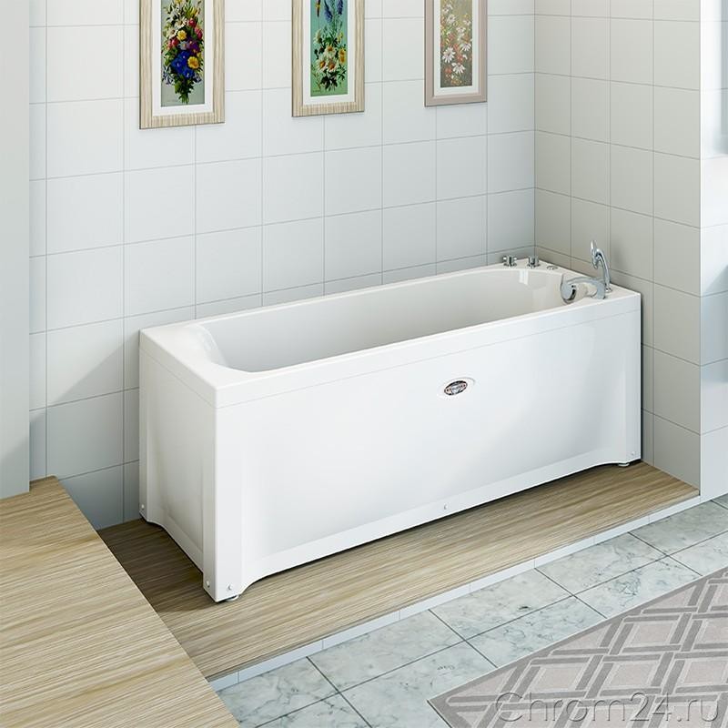 Wachter Кэти 168x70 см ванна акриловая прямоугольная с гидромассажем и фронтальной панелью белая