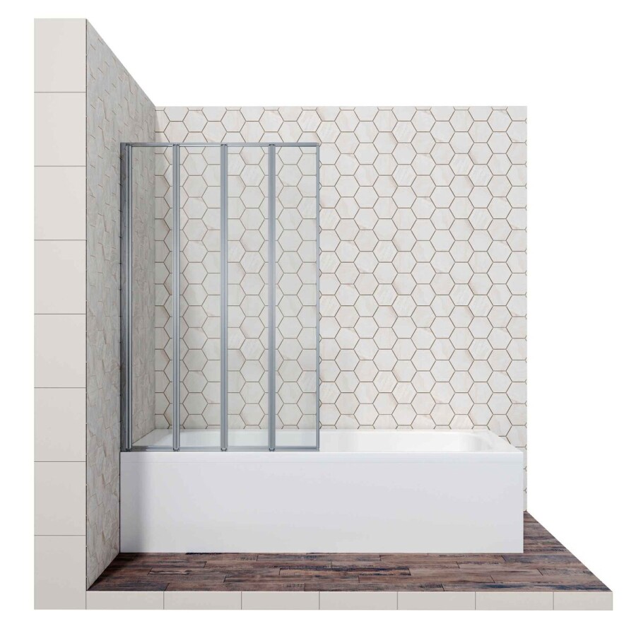 Шторка для ванны Ambassador Bath Screens 16041111L (100х140) хром,стекло прозрачное,складная,1 место