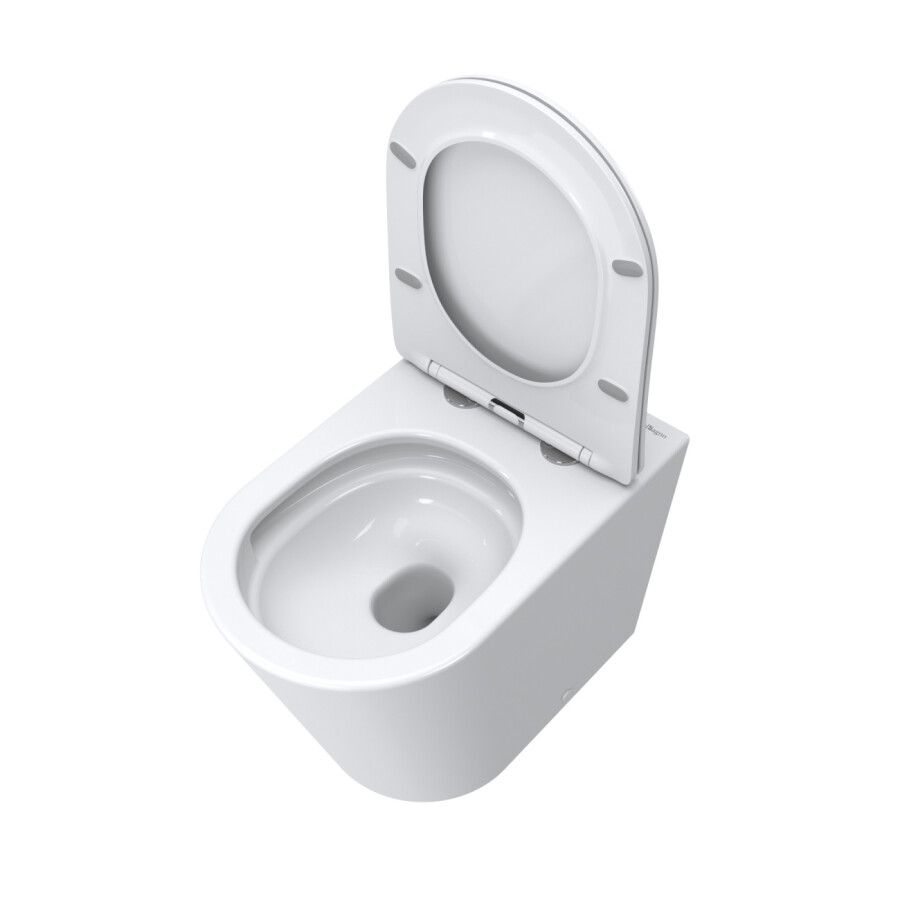 Унитаз приставной безободковый с сиденьем и смывом TORNADO BelBagno FLAY-TOR BB1003CB-TOR/SC