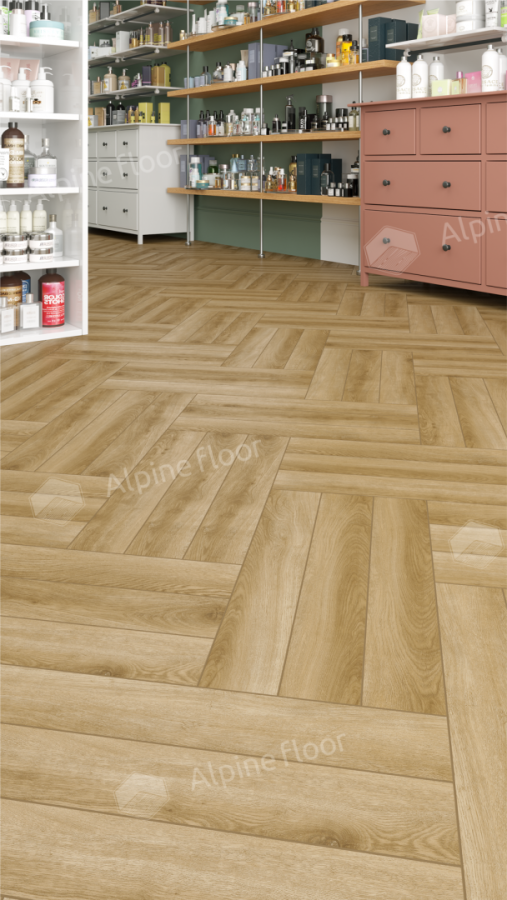 Ламинат Alpine Floor Herringbone 12 Pro, LF106-2A Дуб Эльзас 606 х 101 х 12 mm