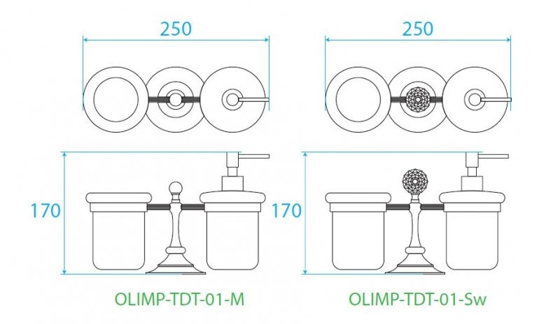 Cezares стакан и диспенсер OLIMP-TDT-01-M хром