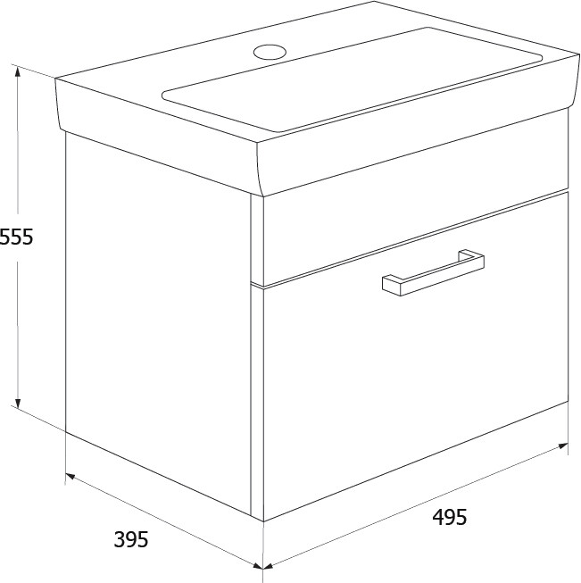 Iddis Mirro 50 тумба с раковиной MIR50W0i95K подвесная