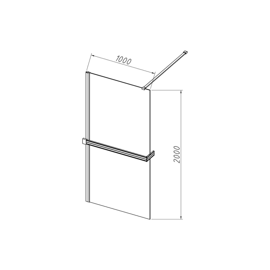 Vincea Walk-In душевая перегородка 100 см черный профиль VSW-4HR100CLB