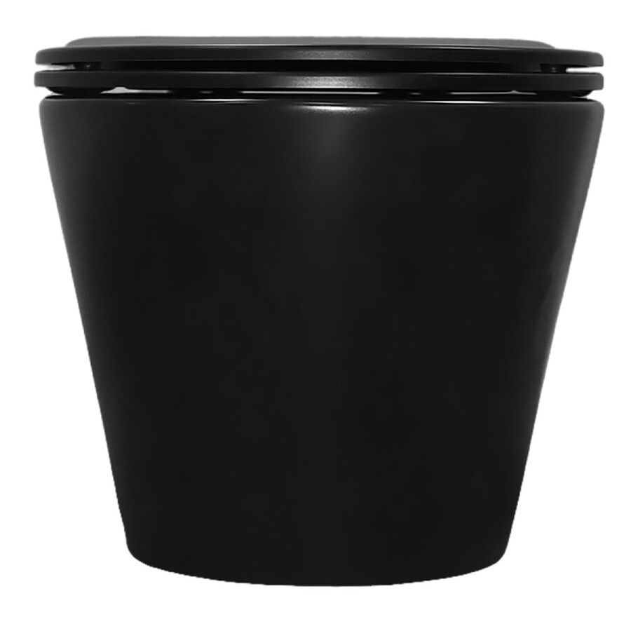 Унитаз подвесной Azario Vela 360х480х360 безободковый, система смыва "Торнадо", с быстросъемным сиденьем "Микролифт", черный матовый AZ-2480MB