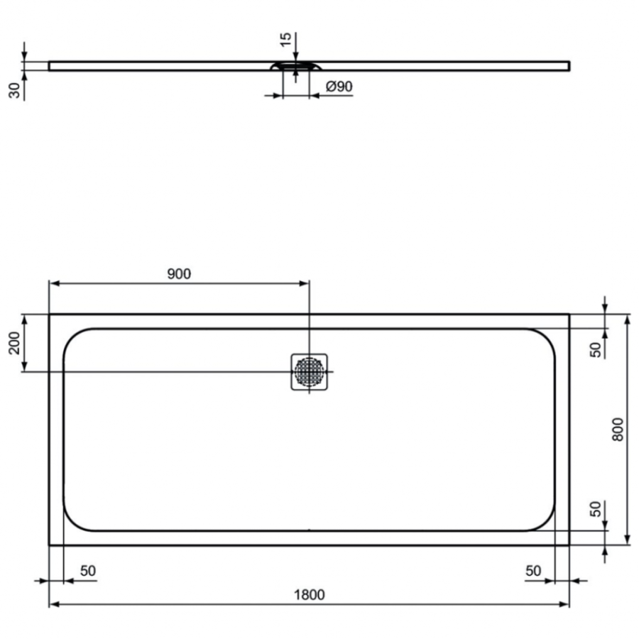 Ideal Standard Ultraflat S душевой поддон 180х80 K8304FV