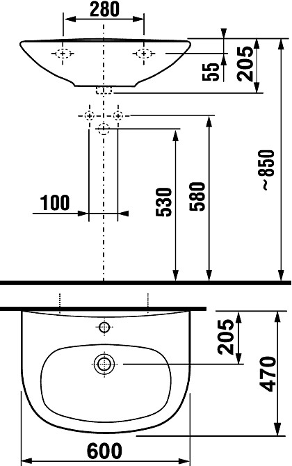 Jika Zeta 8103920001049 умывальник подвесной 60 см