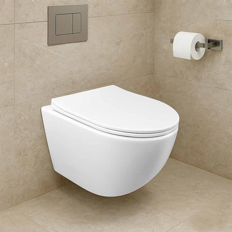 Унитаз подвесной Azario Gloria 360х490х360 безободковый слив TORNADO быстросъемное микролифт AZ-2003Т