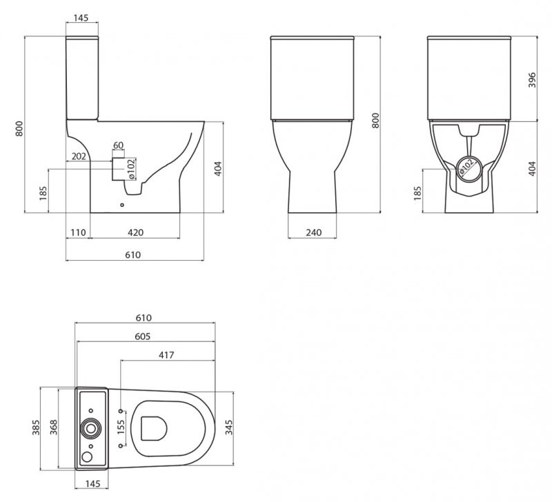 Унитаз-компакт безободковый с сиденьем BelBagno LOUNGE BB045CPR/SC BB045/051T