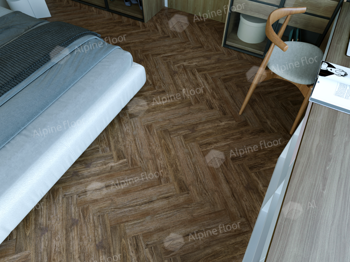 Ламинат Alpine Floor Herringbone 8, LF102-10A Дуб Бордо 606 х 101 х 8 mm