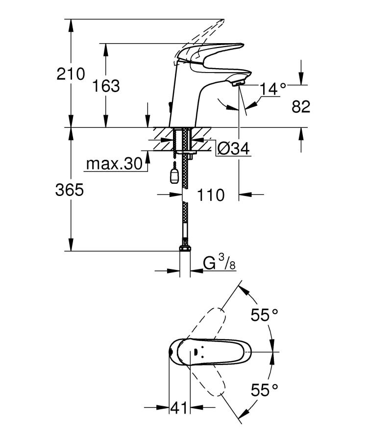 Grohe Eurostyle смеситель для раковины 23713003