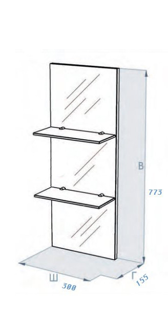 Triton Мирта 30 зеркало с полочками без подстветки