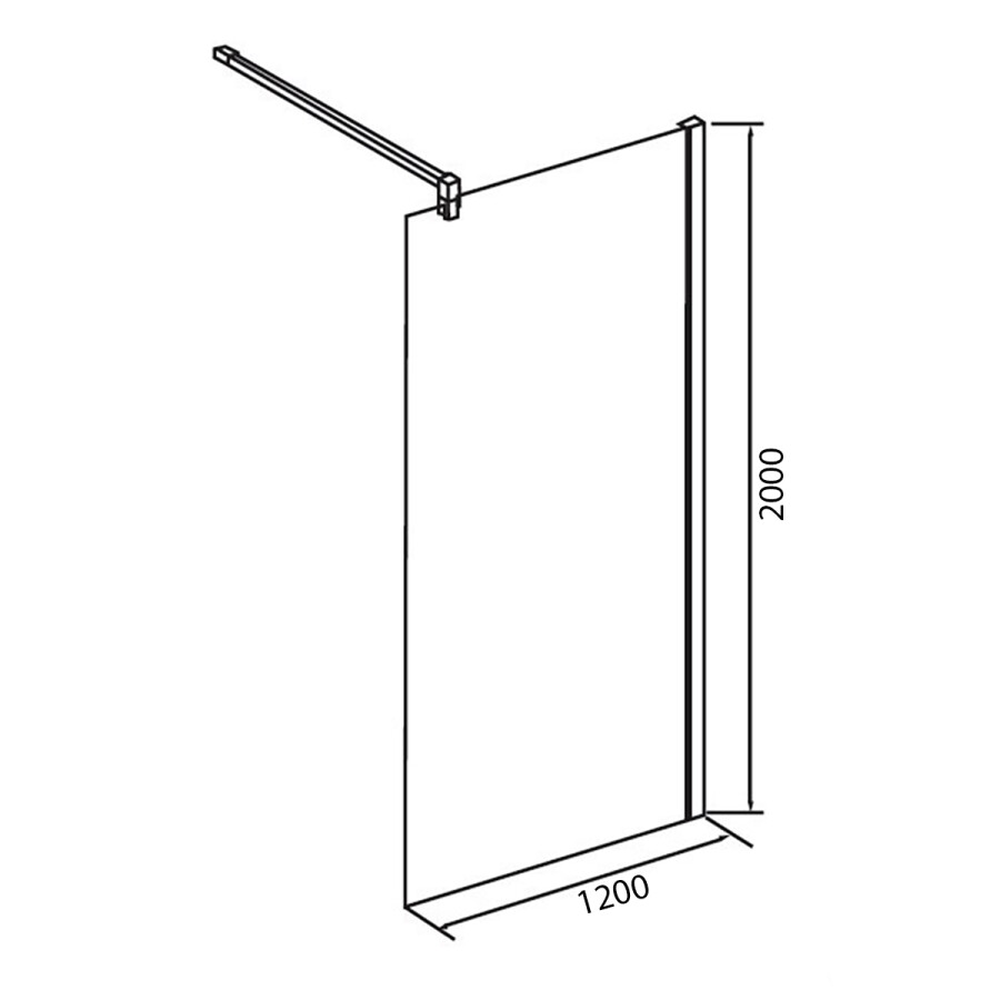 Azario Felton душевая перегородка 120*200 см черная AZ-151S 120